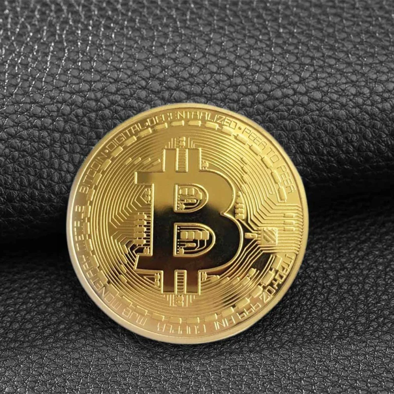 1PCS Creative Souvenir Gold Plated Bitcoin Coin Physical Gold Collectible BTC Coin Art Collection Physical Commemorative Gift