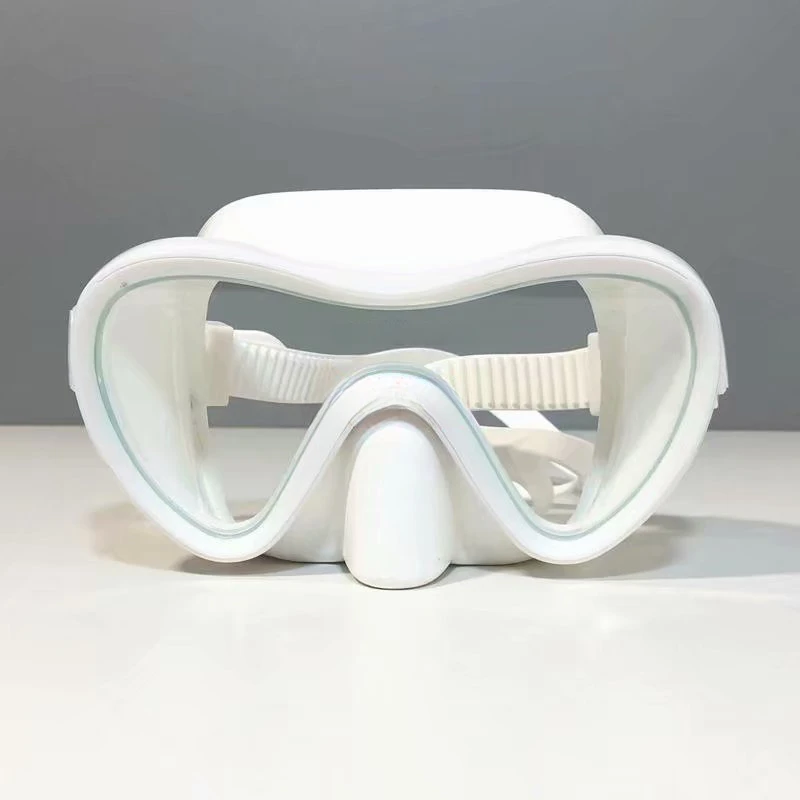 High definition large frame swimming goggles with nose protection integrated anti-choking