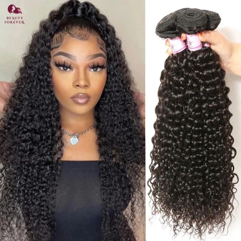 Beautyforever Curly Human Hair Bundles Deep Wave Raw Virgin Hair Bundles Grade 12A Malaysian Human Hair Weaving 1 3 4 PCS / Lot