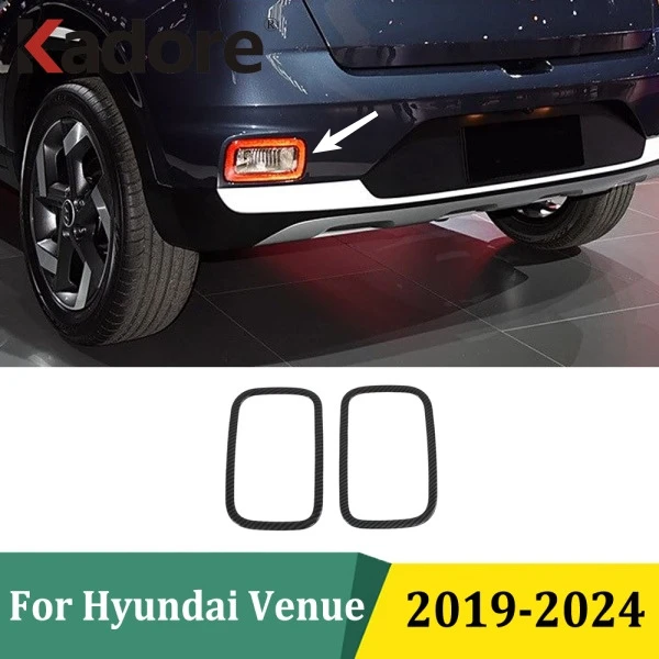 

Для Hyundai Venue 2019 2020 2021-2024 хромированные передние и задние противотуманные фары, гарнир, противотуманная фара, накладка, аксессуары для стайлинга автомобилей