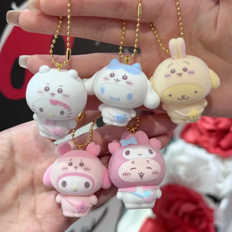 In Stock Genuine Sanrio&Chiikawa Collaboration Series Blind Box Hellokitty Hachiware Usagi Figurine Mystery Box Pendant Gift