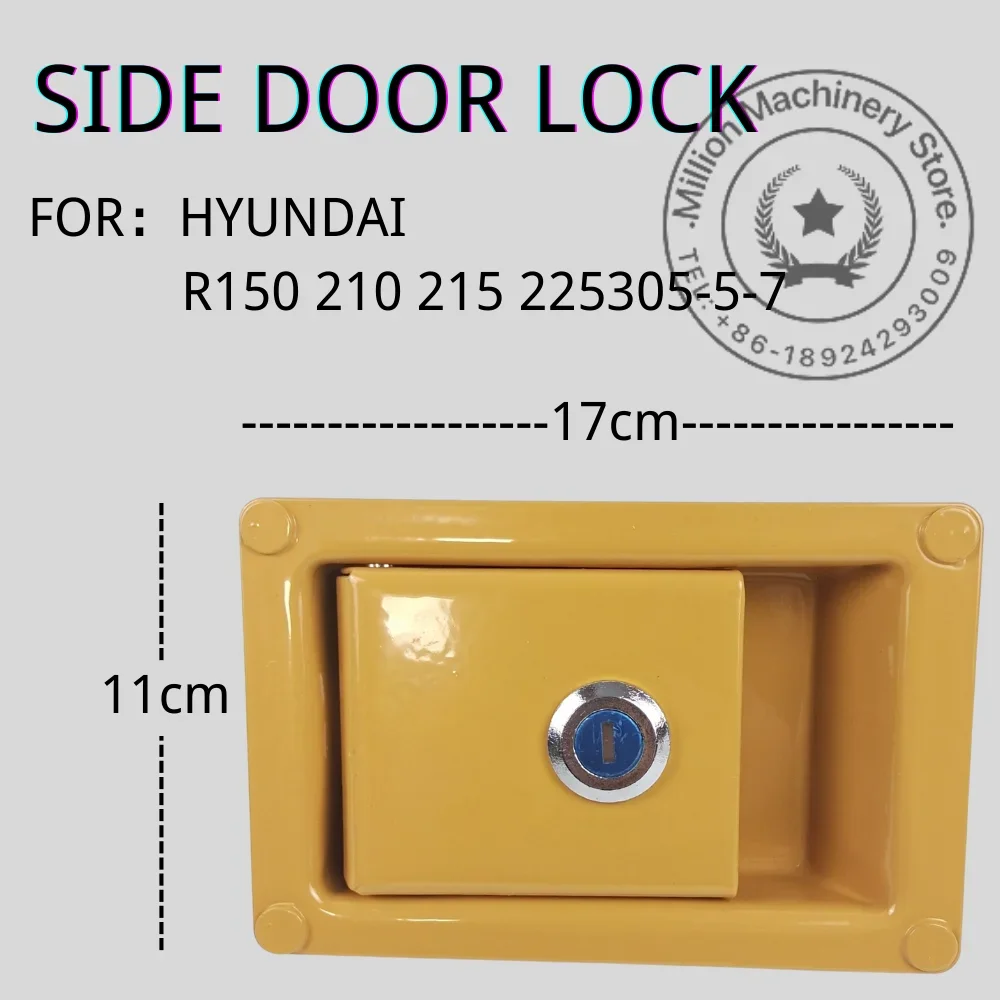 

For Kato Komatsu Kobelco Caterpillar Daewoo 11*17CM Side Door Latch Side Cover Lock Engine Cover Lock