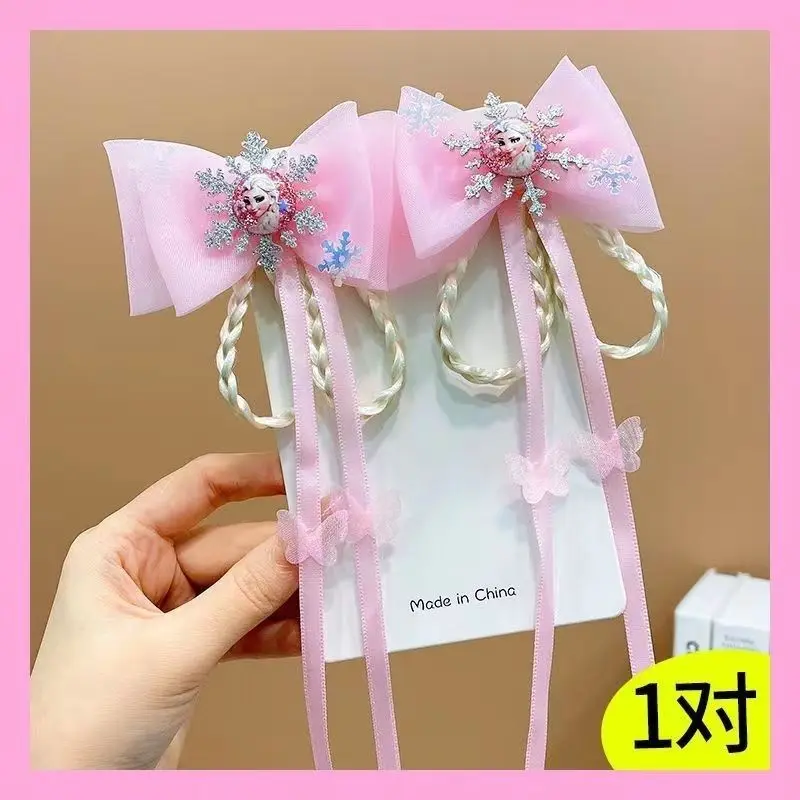 

Princess Ice and Snow Children's Hair Clip Elsa Hair Clip Little Girl Hanfu Girl Drift Headwear Princess Hair Accessories Bow