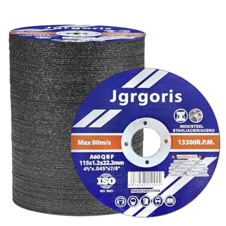 

Cut Off Wheels 4-1/2" Pack Angle Grinder Cutting Wheel Metal Cutting Disc for Metal and Stainless Steel 045" Thick 7/8" Arbor -