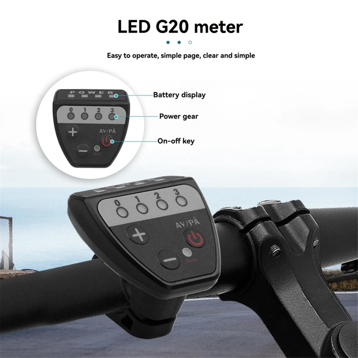 ABJZ Elektrische Fiets 36V48V LED G20 Meter Bedieningspaneel Display voor Ebike 5 Pin SM Plug Connector