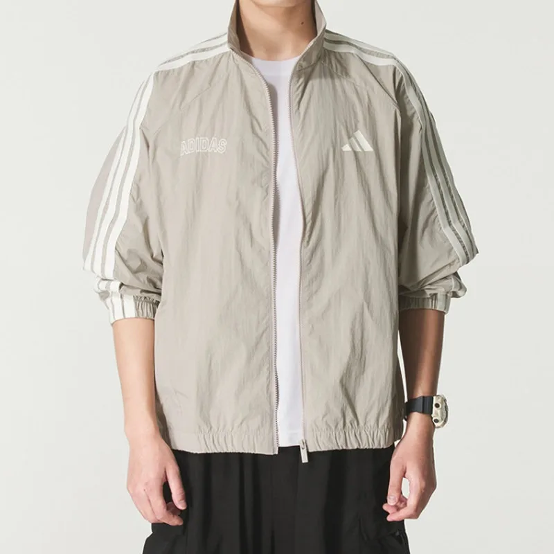 Adidas Woven Washed Oversized Woven Jacket Spring Retro Grunge Soft Loose Street Outer TopKC2835 1PCS