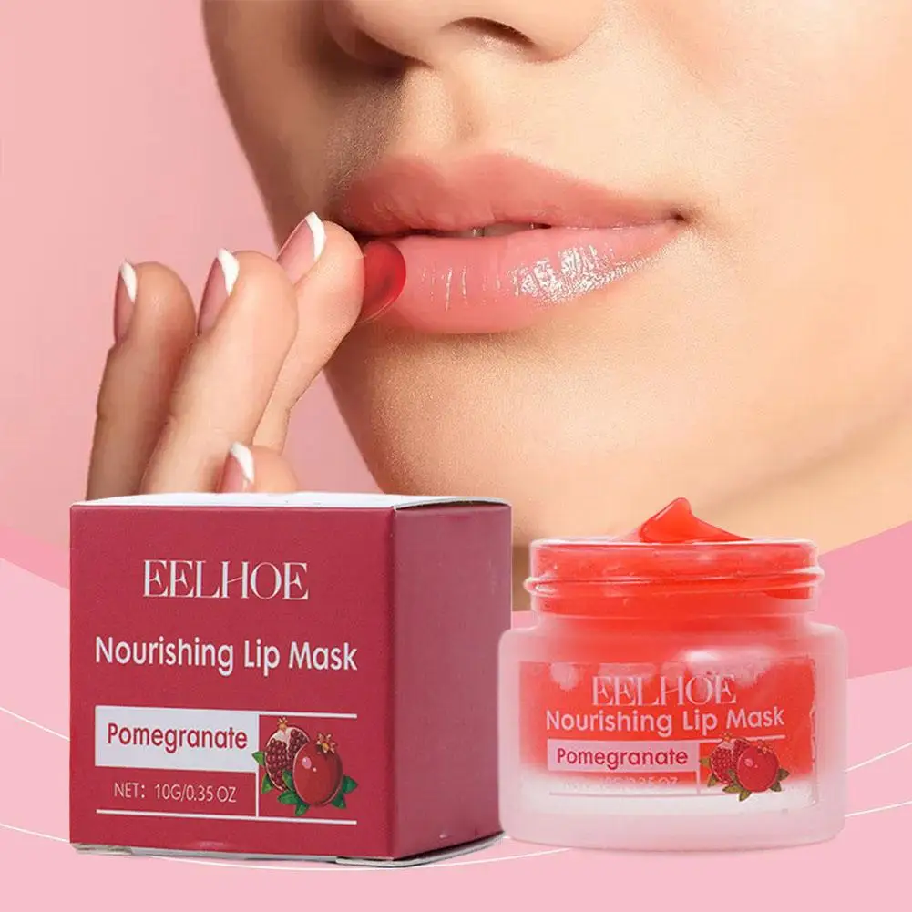 Red Pomegranate Lip Mask For Women Hydrating Lip Balm Moisture Lip Gloss Sheer Coverage Long Lasting Night Treatments Lip C C3A2