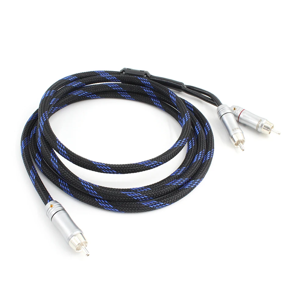 Wysokiej jakości kabel Subwoofer HiFi Y RCA 1 męski do 2 męski kabel Audio