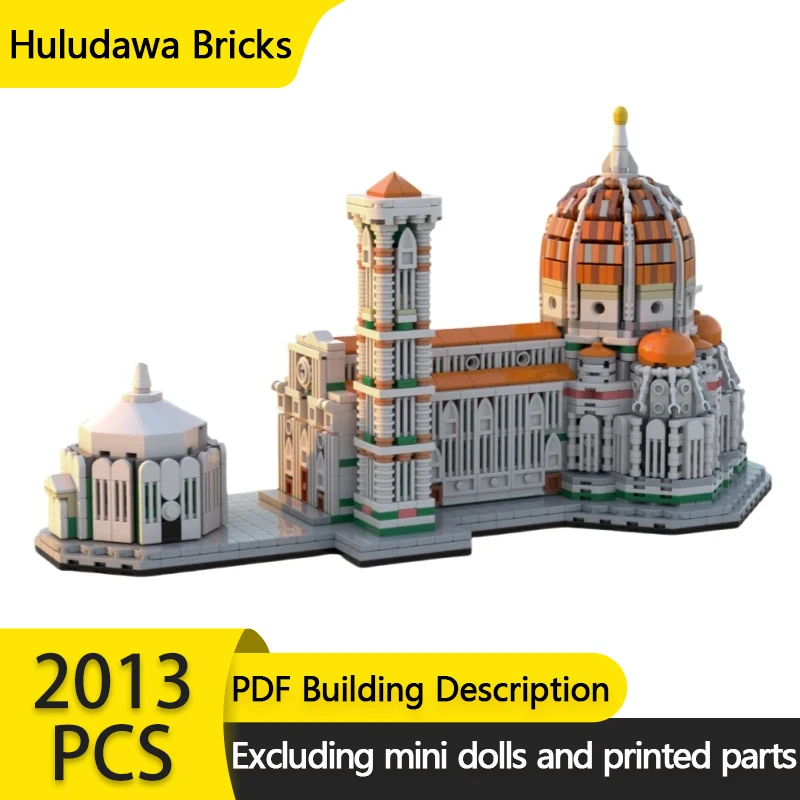 

Medieval Castle Model MOC Building Bricks Cathedral Of Florence Modular Technology Gifts Holiday Assemble Children Toys Suit