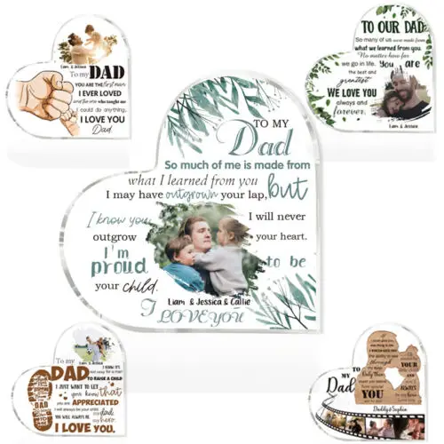 

Personalised Photo Block Acrylic Picture Frame Plaque Custom Christmas Dad Gifts