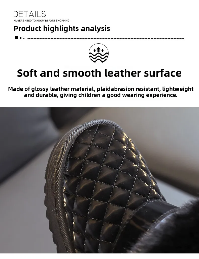 2026 Neue Herbst-Winter-Kinderstiefel für Mädchen, Verdickte Warme Bequeme Weiße Stiefel, Rutschfeste Plüsch-Baumwollschuhe für Babys und Kinder – Detail 3