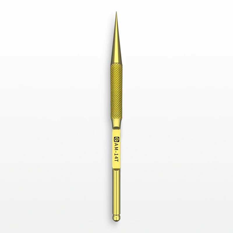 AMAOE Titanium Alloy Gold Tweezers Non-slip Handle High Hardness Oxidation Resistance Antimagnetic Fingerprint Forceps