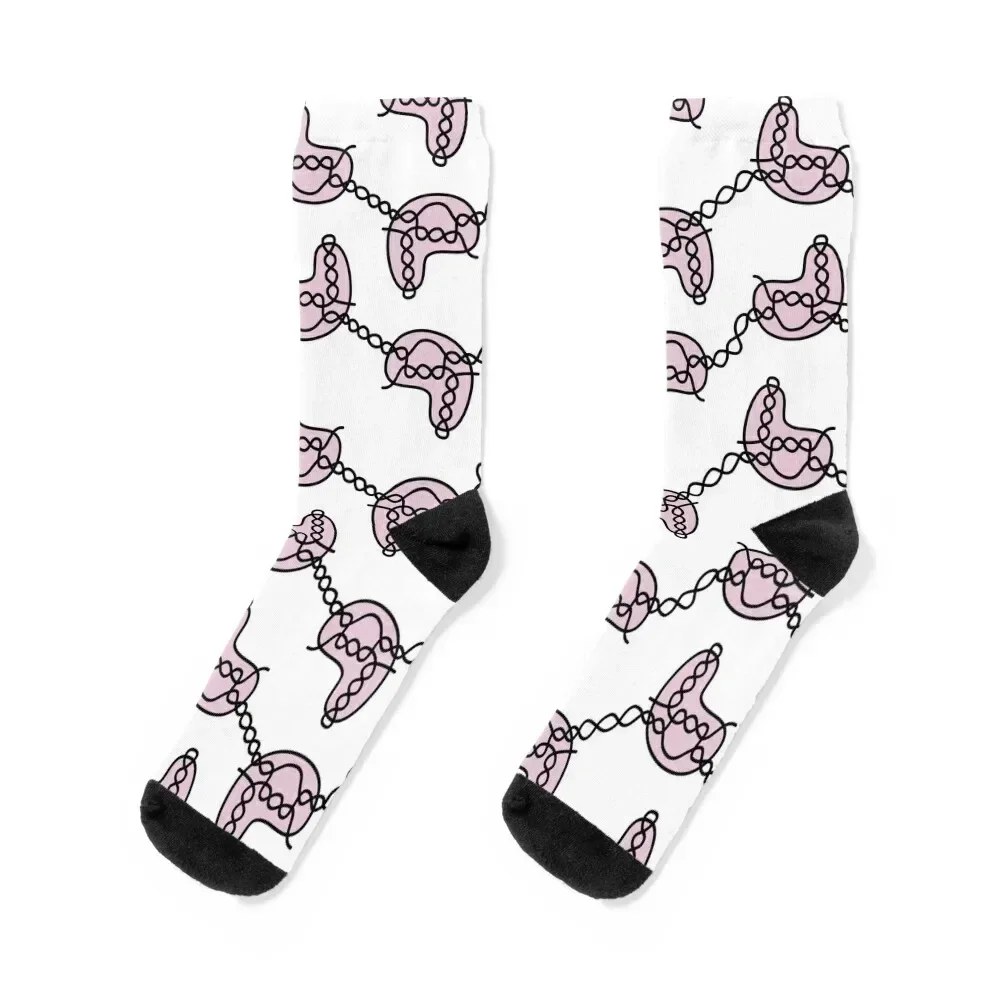 CRISPR Cas9 on DNA in Pink Socks hockey floral Woman Socks Men's