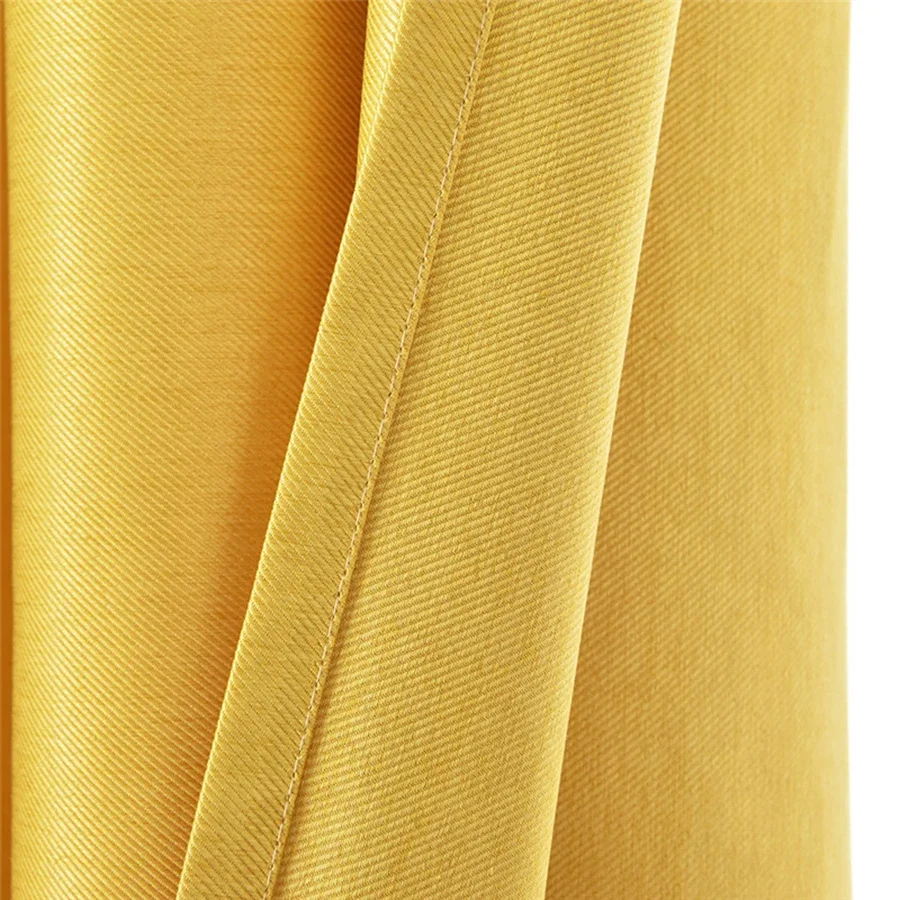 Curtains for Living Room Orange Modern Blackout  Yellow Linen Cotton Thick Heavy French Window Treatment Drapes Cortinas