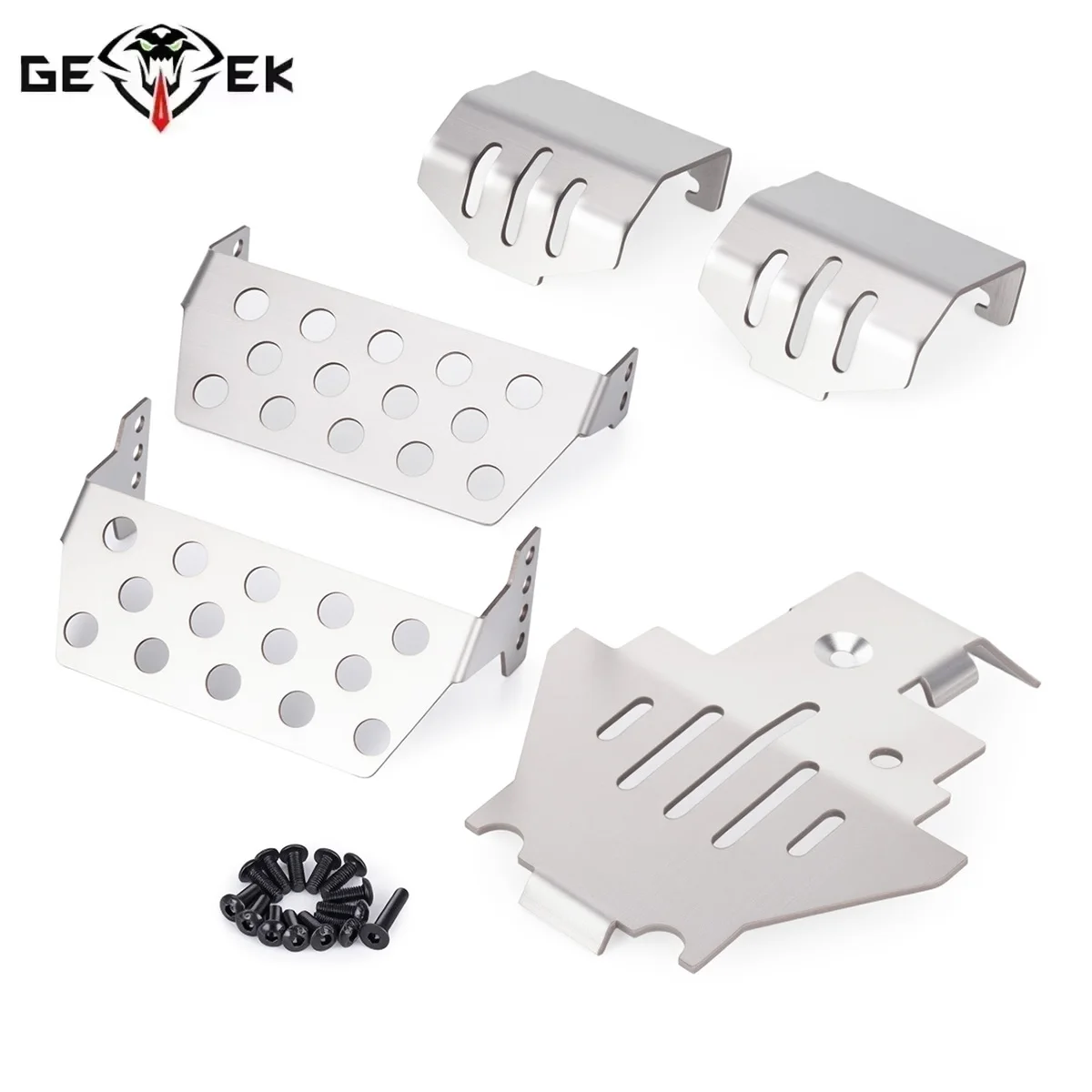 1 ensemble de protections de châssis et d'essieux en acier inoxydable pour voiture RC Crawler 1/10 TRX4 TRX-4, pièce de mise à niveau