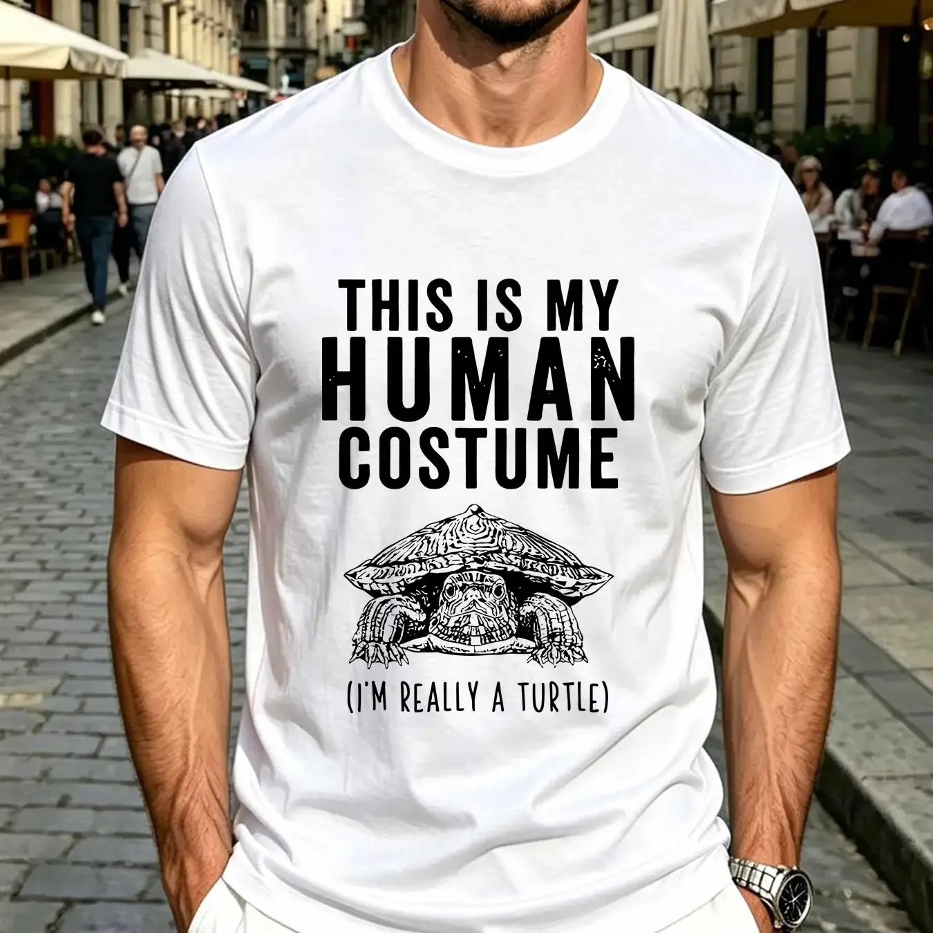 washed T Shirt This is my Human Costume I'm really a Turtle Funny Halloween Red Eared Slider Mom Dad SweaT Kids vintage Washed