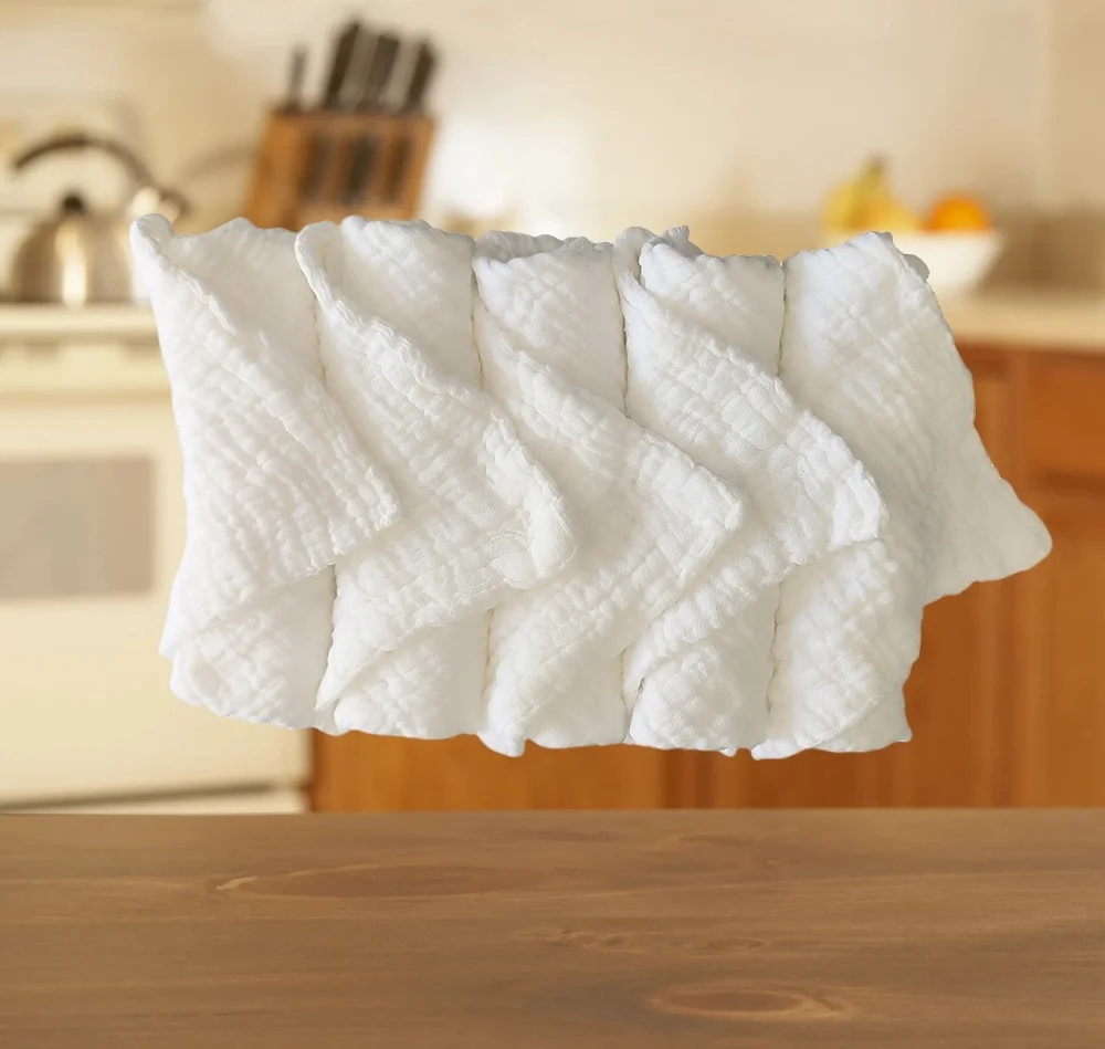 لينة 8 طبقات القطن الخالص الشاش مسح الأطفال الاطفال منشفة استحمام مربعة الوجه الملابس التطهير أداة المطبخ منشفة 45*45 سنتيمتر