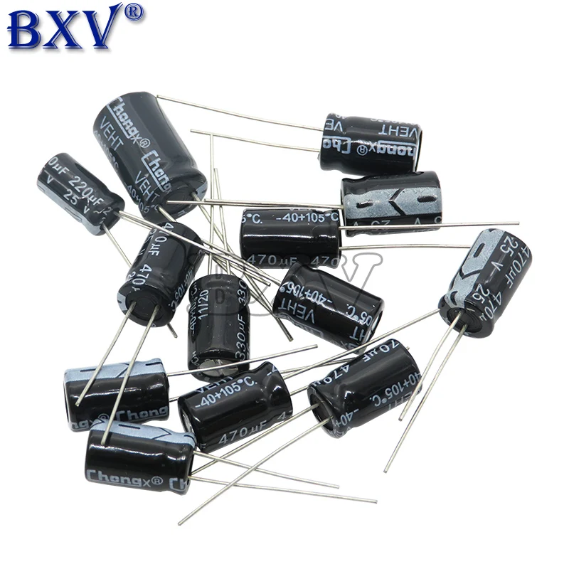 Electrolytic Capacitor 6.3V 16V 25V 35V 50V 63V 200V 400V 450V 10UF 22UF 47UF 100UF 220UF 330UF 470UF 1000UF 0.1UF 0.22UF BXV