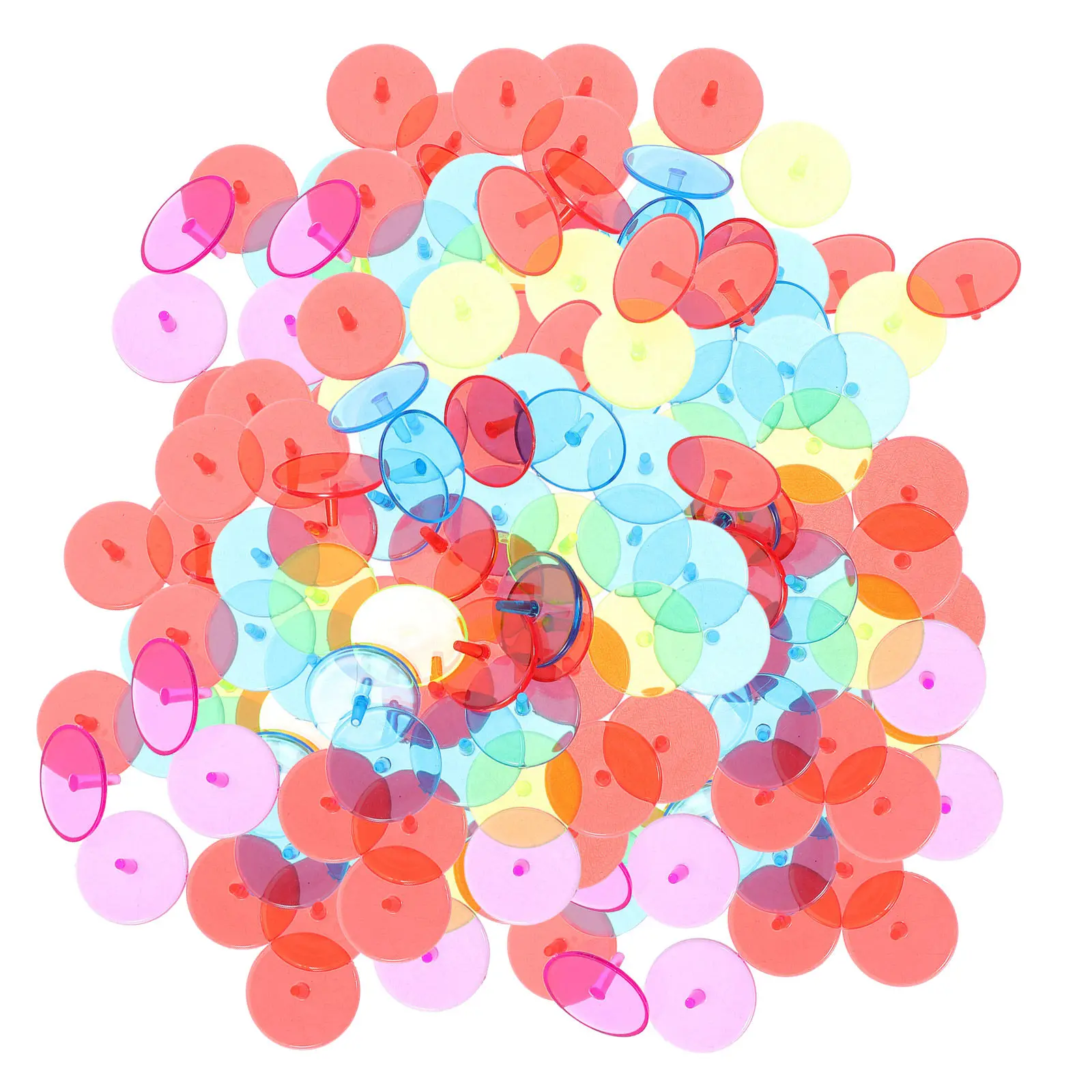 

50Pcs Golf Ball Marker Yellow Plastic Round Transparent 0.9 Inch Diameter Marker for Accurate Ball Positioning Tool