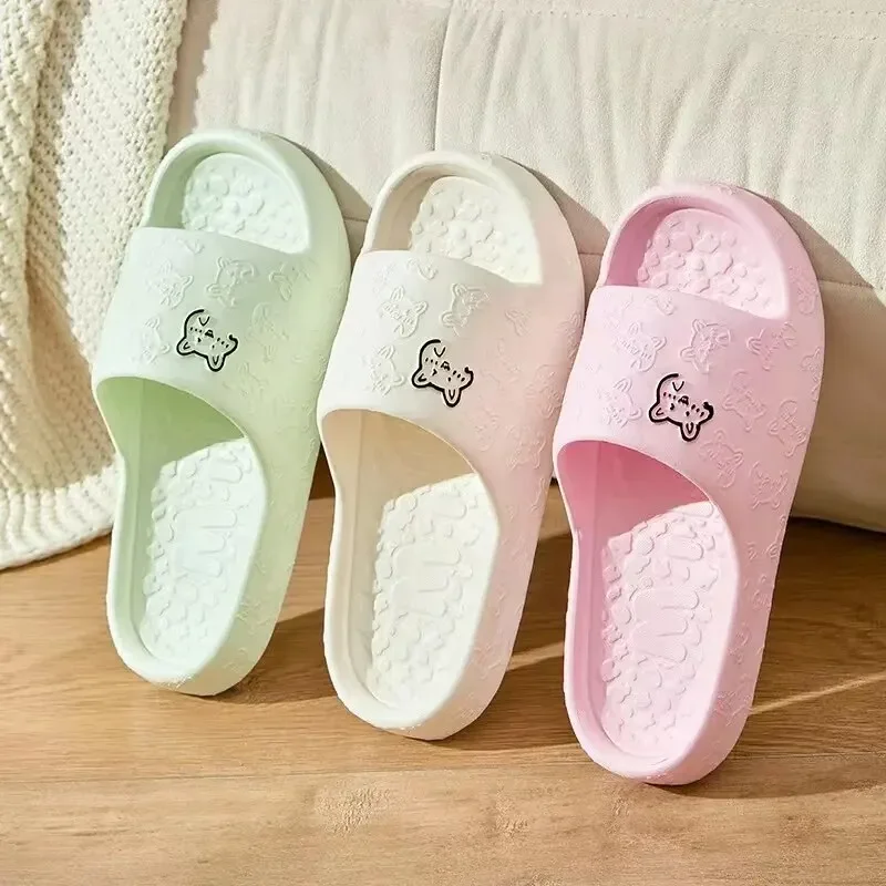 Cute Women Summer EVA Slippers Indoor Home Bath Non Slip Soft Wide Comfort Couple Slippers Unisex Outdoor Beach Flip Flops