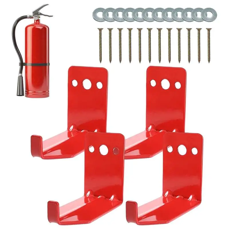 Fire Extinguisher Mount 4X Fire Extinguisher Hooks Metal Fire Extinguisher Holder With Screws For Home Car RV Truck