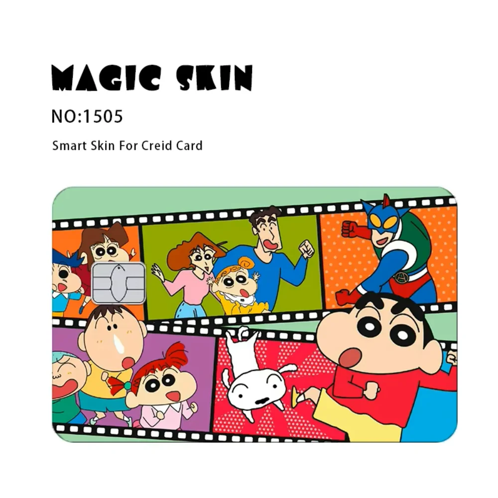 Kawaii Crayon Shin-chan Cute Anime Bank Karty kredytowe Naklejki Fajna dekoracja Wodoodporne i odporne na zarysowania naklejki Prezenty