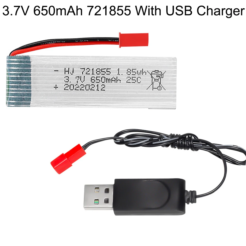 

3.7V 650mAh 721855 with JST Plug lipo Battery For Udi U815A U818A U819A L6052 L6036 V212 V222 H07 RC Battery Accessories