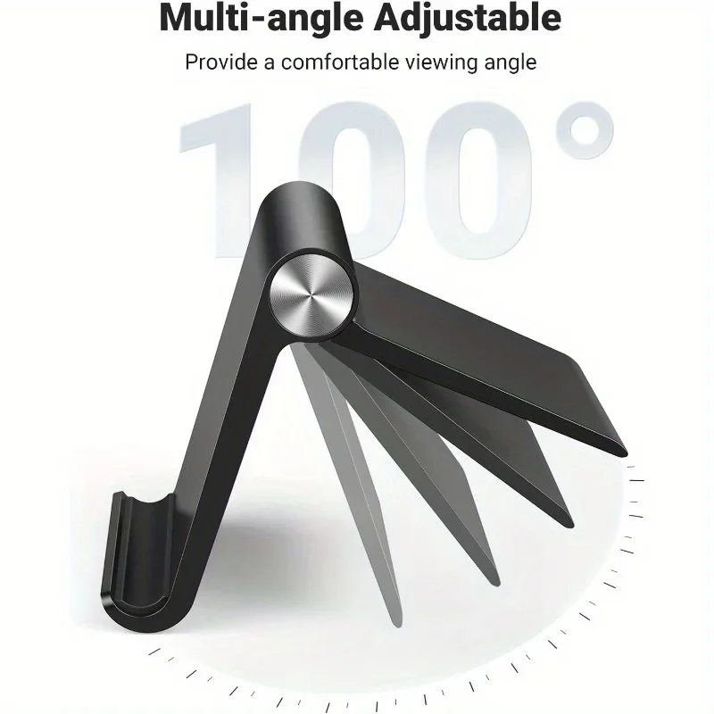 Suporte portátil ajustável do telefone da tabuleta-base dobrável do desktop com braçadeira estável, material pp durável, estabilidade forte do dispositivo