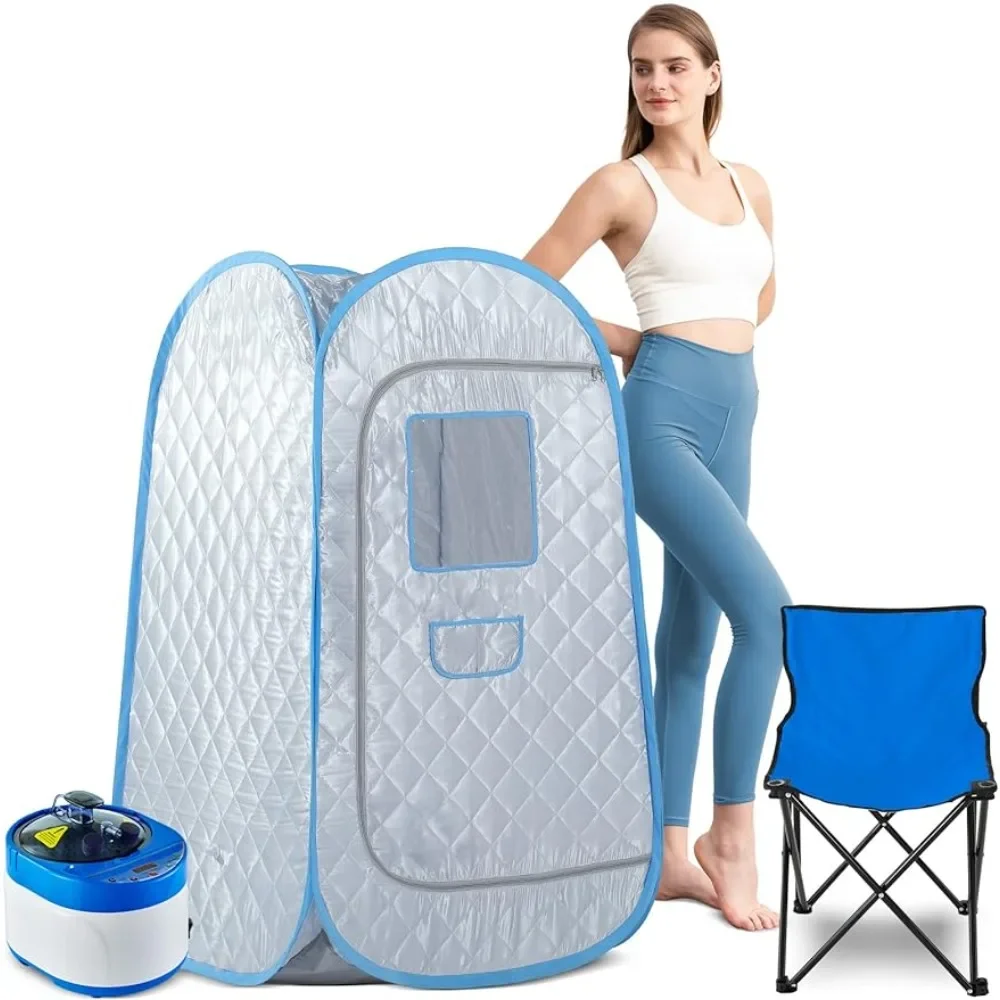 Steam Sauna Kit, Personal Full Body Sauna Spa for Home Relaxation, 4 Liters 1500 Watt Steamer (L31.5xW31.5xH55.1) Freight free