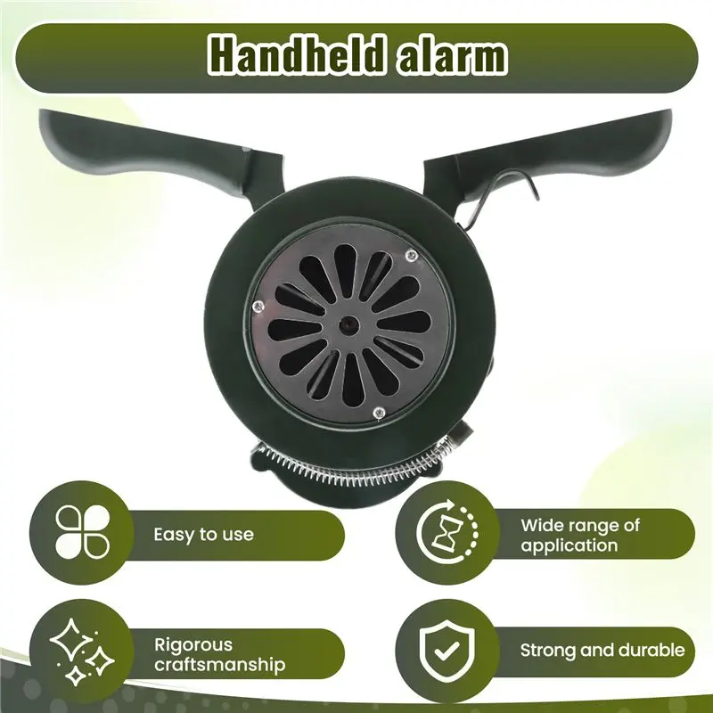 [NEW!CCDD】 Emergency Hand Crank Siren Horn 110DB Manual Operated Warning School Shopping Fire Air Raid Safety Alarm System Compo
