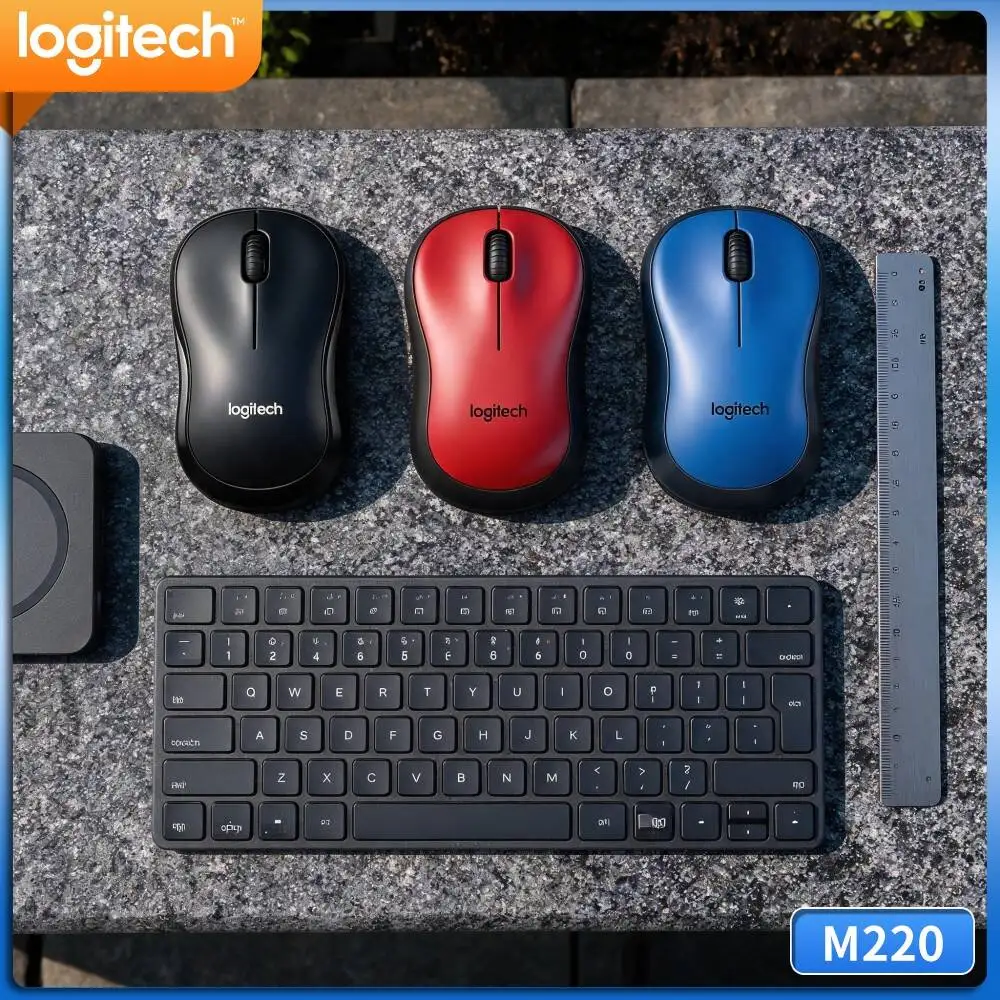 Logitech M220 Silent Mouse 2.4GHz USB Nano Receiver 10m Range 1000 DPI 3 Buttons 18-Month Battery Office Accessory
