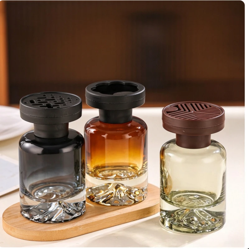 Empty Reed Diffuser Glass Bottle Creative Mountain Shape Bottom Gradient Aromatherapy Vase for Home Scent Decoration