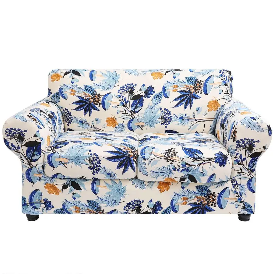 

Couch Cover, Loveseat Covers, Floral Pattern, Stretch, Printed, 3 Pieces, Sofa Slipcovers, for 2 Separate Cushion Couch Sofa, Wa
