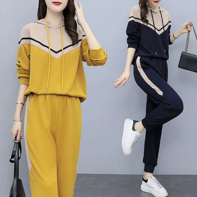 New Arrival Spring Sports Sets Women's Long Sleeve Swearshirts + Pants Sets Plus Size Casual Sportswear Two Piece Sets Tracksuit