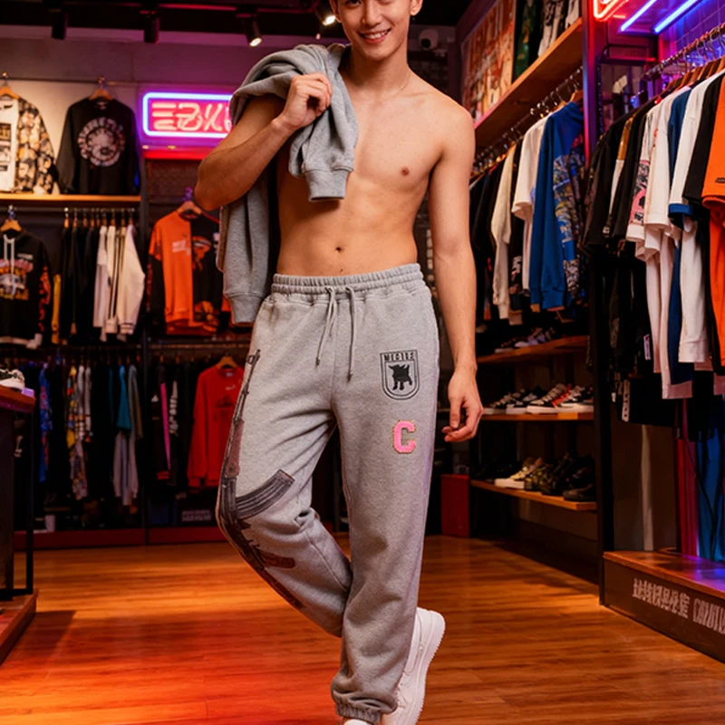 

Весенне-летние готические повседневные прямые брюки с двойной талией, модные брюки Y2K с высокой талией и принтом, вышитые уличные гвардии