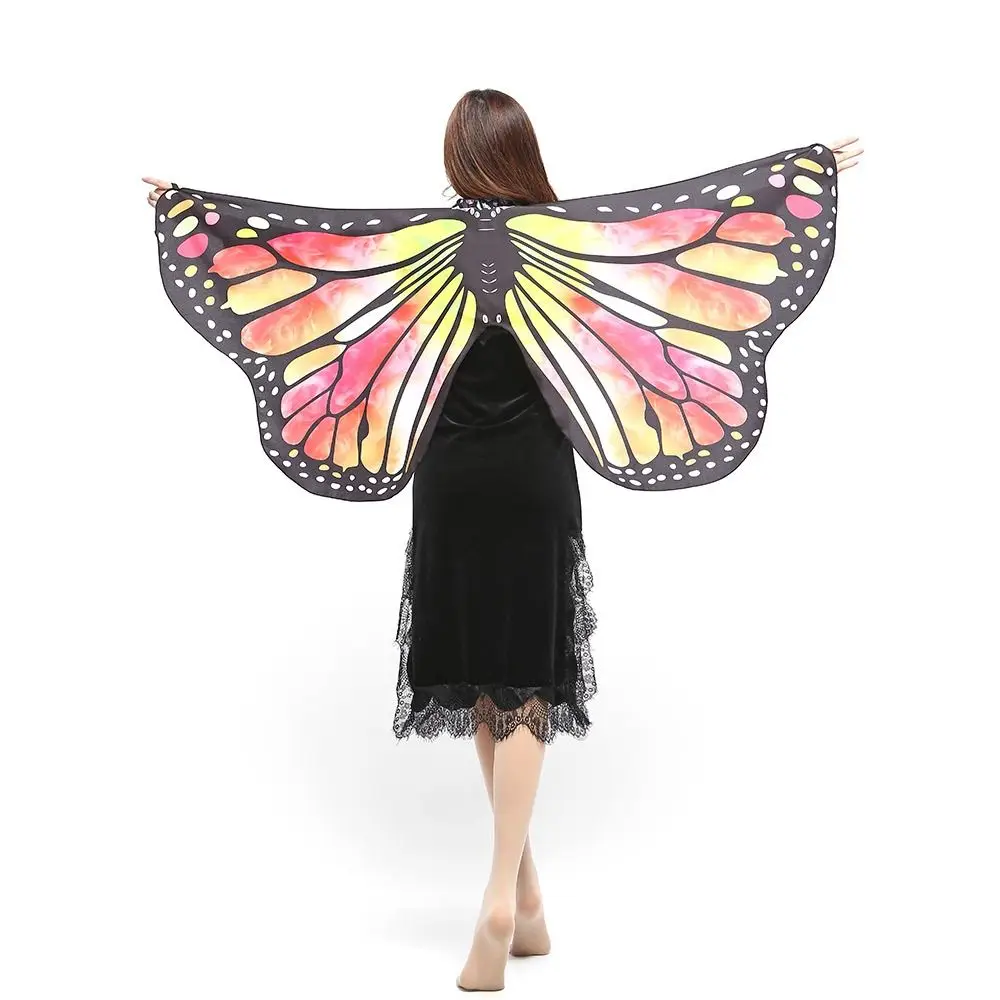 Women\'s Butterfly Wings Polyester Butterfly Cape for Stage Dress-up Shawl Cloak Fancy Dress Costume Cosplay Accessory Rave Dress