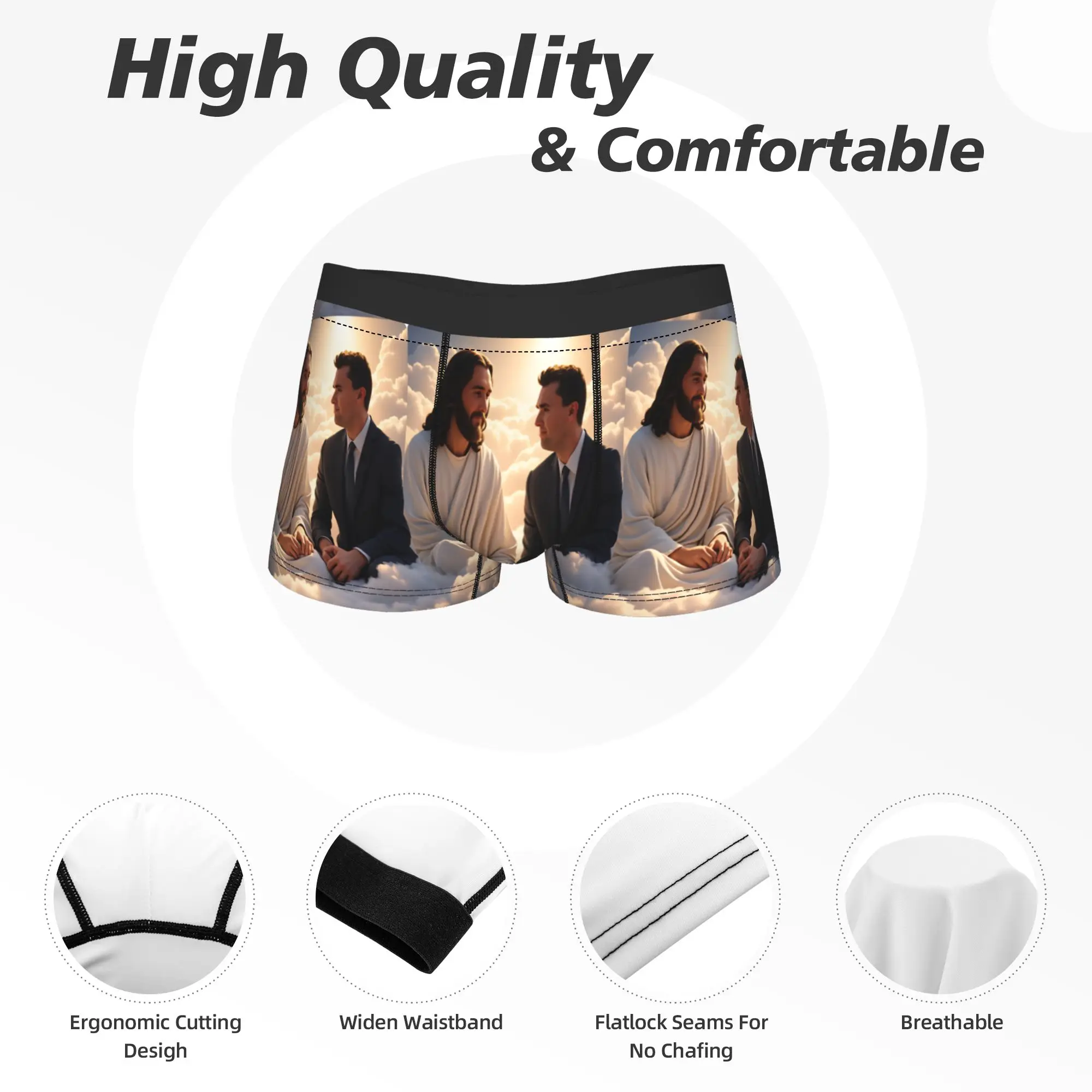 تشارلي كيرك الملائكية المدافع السراويل ملخصات الملابس الداخلية جودة الذكور مريحة جذع مخصص DIY بها بنفسك سراويل داخلية كبيرة الحجم