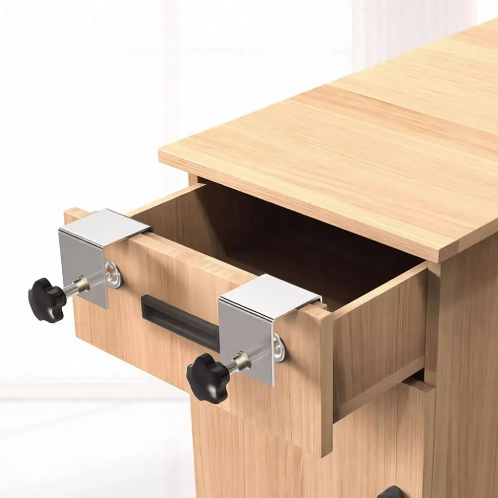 Stainless Iron Drawer Front Installation Clamp Adjustable Cabinet Hardware Jig Woodworking Fixing Accessory