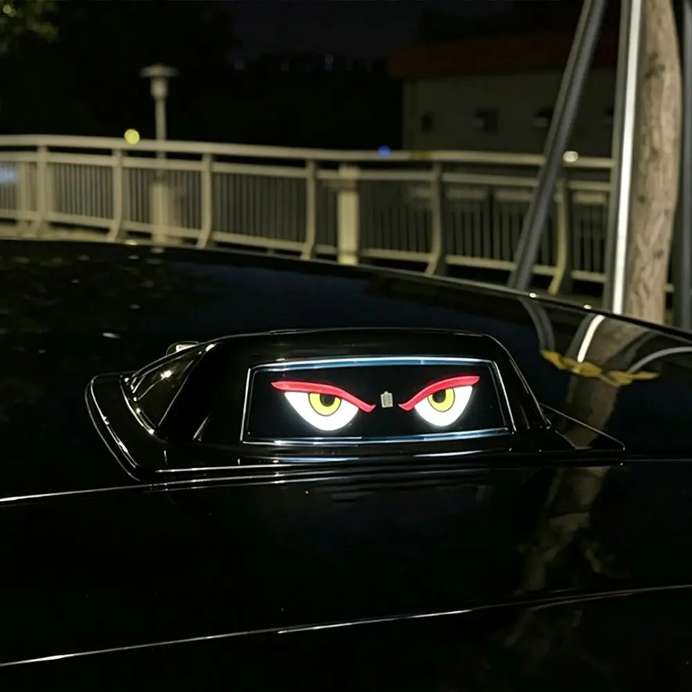 Solar Powered Eye of the Demon Roof Decorative Light Remote Control Eye Pattern LED Roof Light Waterproof Car Roof Warning Light