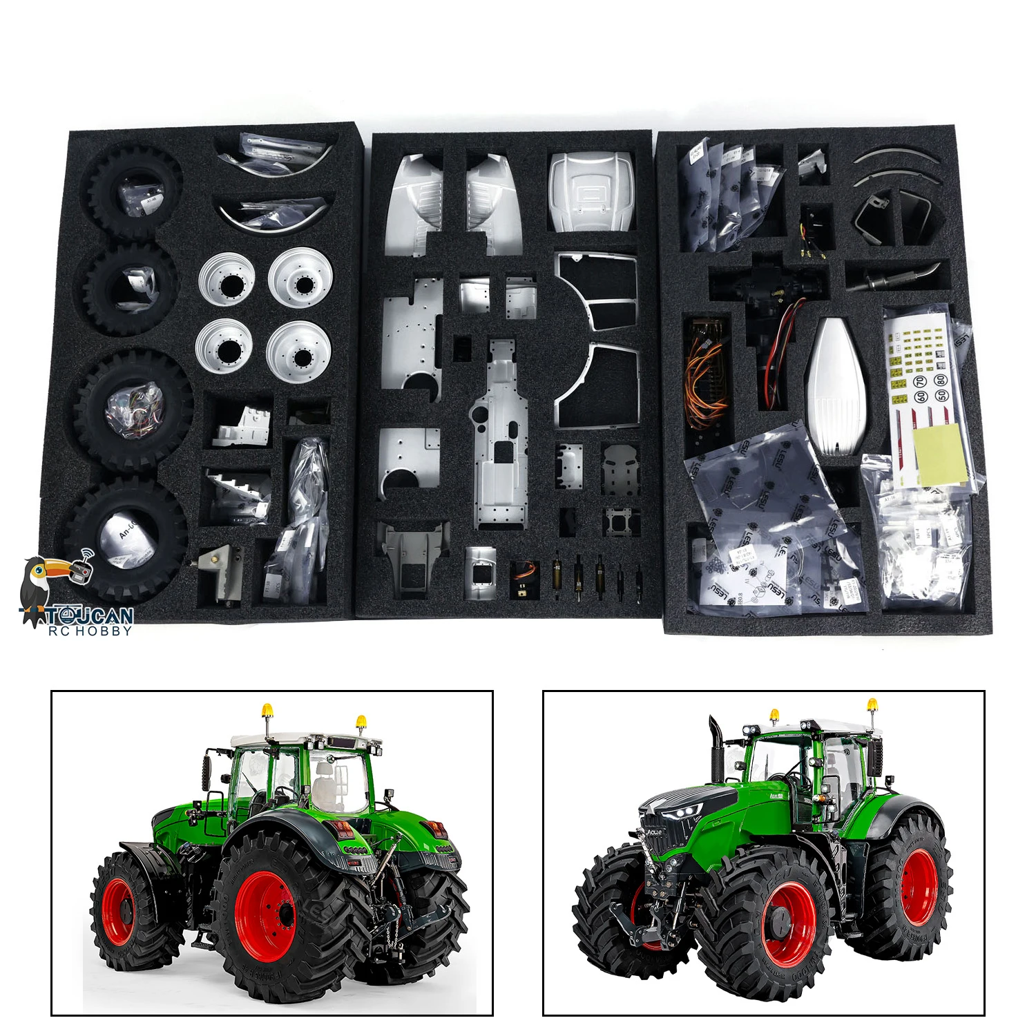 KIT LESU 1050 1/14 Scale RC Hydraulic Tractor Truck 4X4 Metal Chassis Remote Control Car Machine Vehicle Toy Model Light Sound