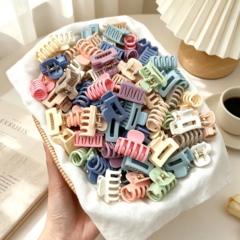 12/24/36 pinces à cheveux rectangulaires colorées Dopamine |   Couleur et style aléatoires, ensemble d'accessoires pour cheveux mignons pour femmes (sac OPP)