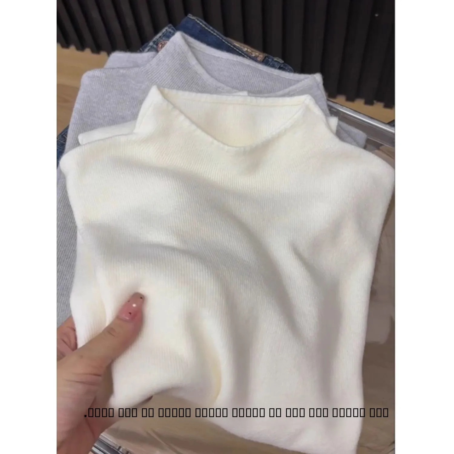 Ele корейский женский вязаный длинный пуловер Sve с высоким воротником цвета для поездок на работу профессиональная внутренняя одежда irt