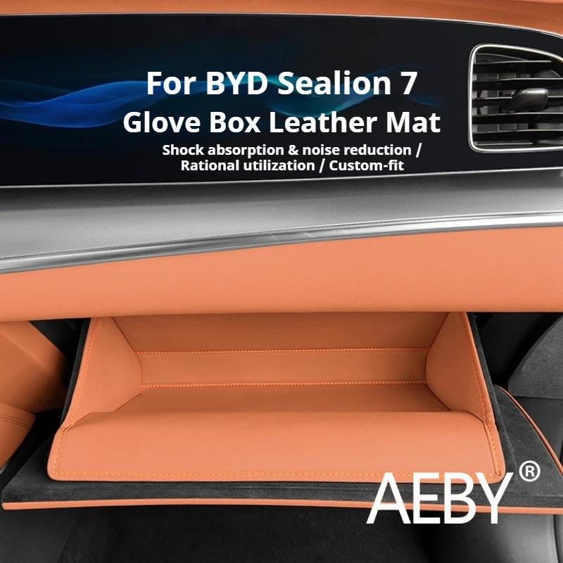 

AEBY For BYD Sealion 7 2024 Anti-Slip Leather Glove Box Mat Anti-Scratch Dashboard Protector Interior Styling Accessories