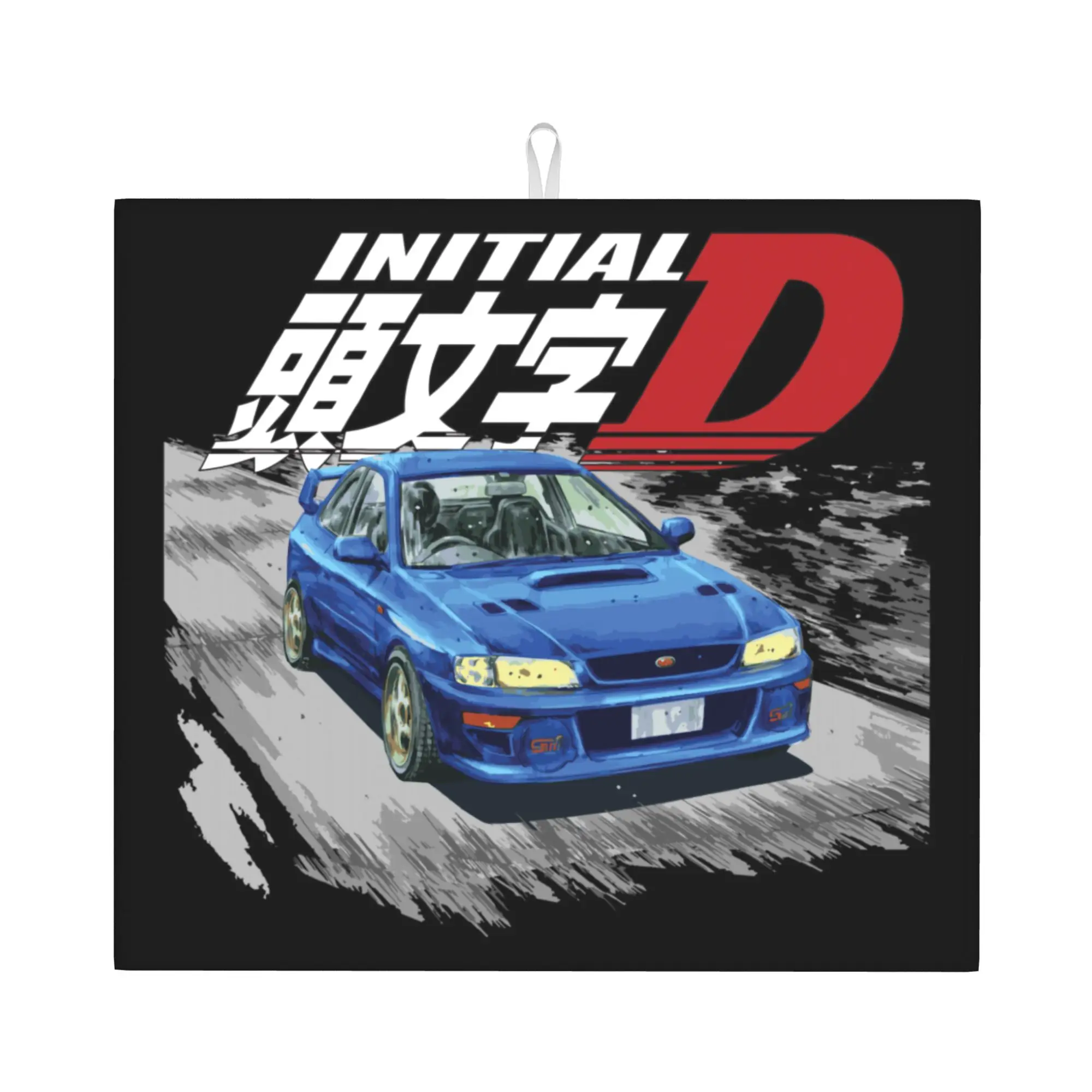 Anime Initial D Mountain Drift Racing Non Slip Kitchen Counter Protector Mat Barware Tableware Reusable  Drying Mat For Kitchen