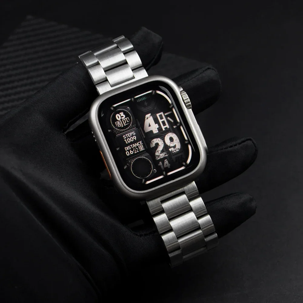 Change to Ultra Glass Case+Band For Apple Watch 44mm 45mm 41mm
