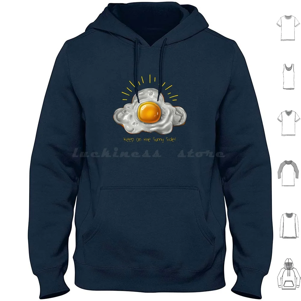 Sunny Side Hoodie Cotton Long Sleeve Sunny Side Egg Cute Parody Sky