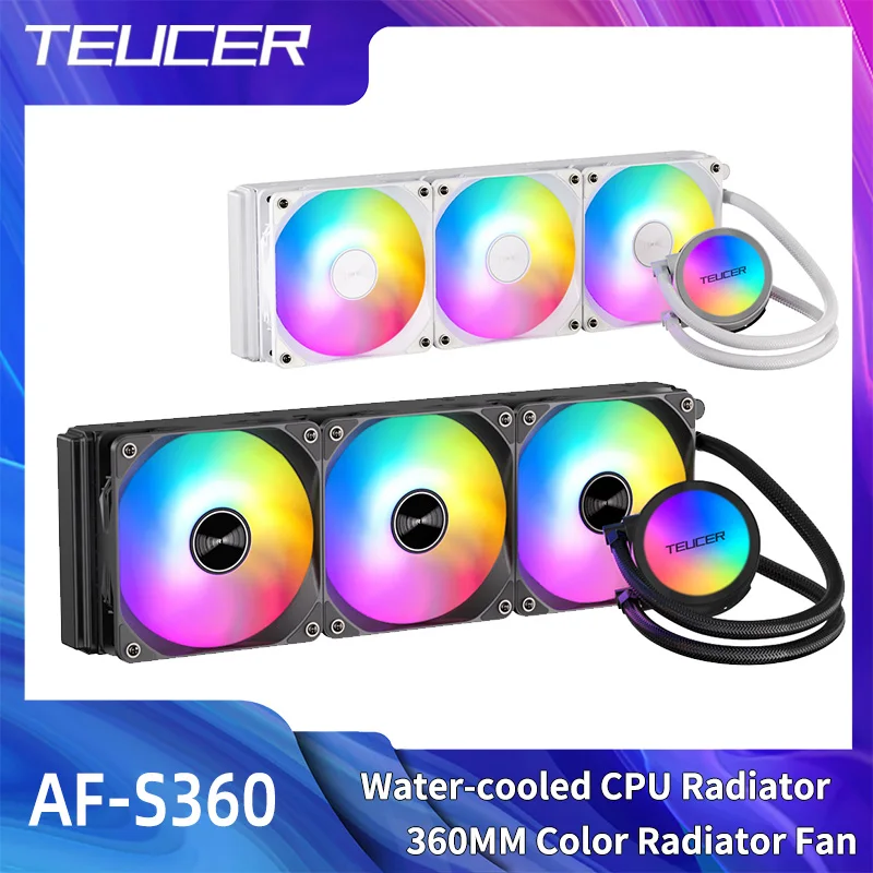 TEUCER AF-S360 RGB Water Cooler 360mm All-in-one CPU Liquid Cooling Water Cooled Radiator For X99 2011 1700 1200 115X AM5