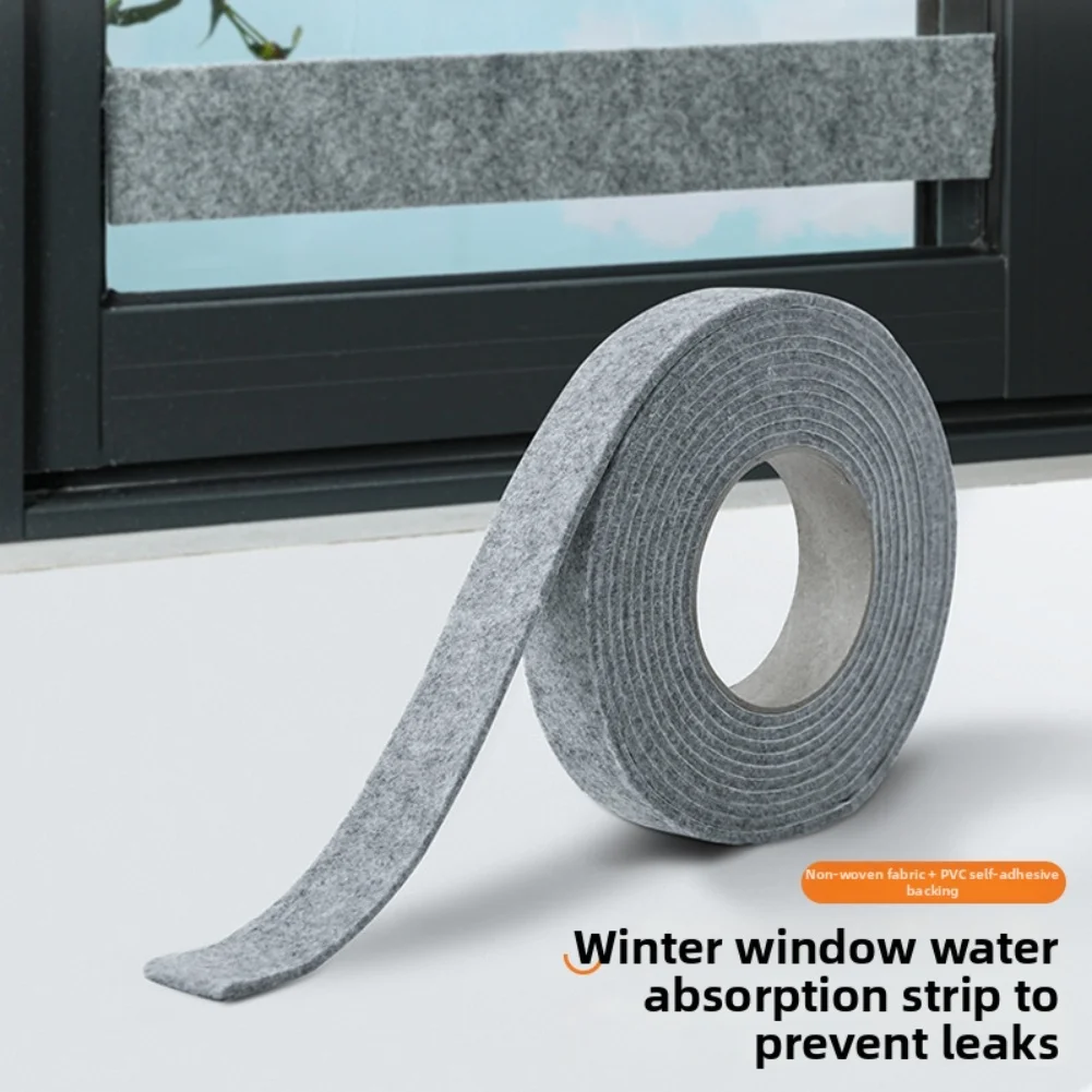 Cotton felt thickened water absorbing strip tape for window glass moisture protection self 3cm by 400cm two piece pack