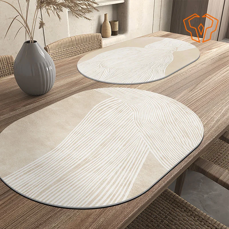 

Table Mat. Light Luxury Restaurant No Wash Insulation Tableware Mat Home Use Kitchen Drainage Mat Anti Fouling Diatom Mud