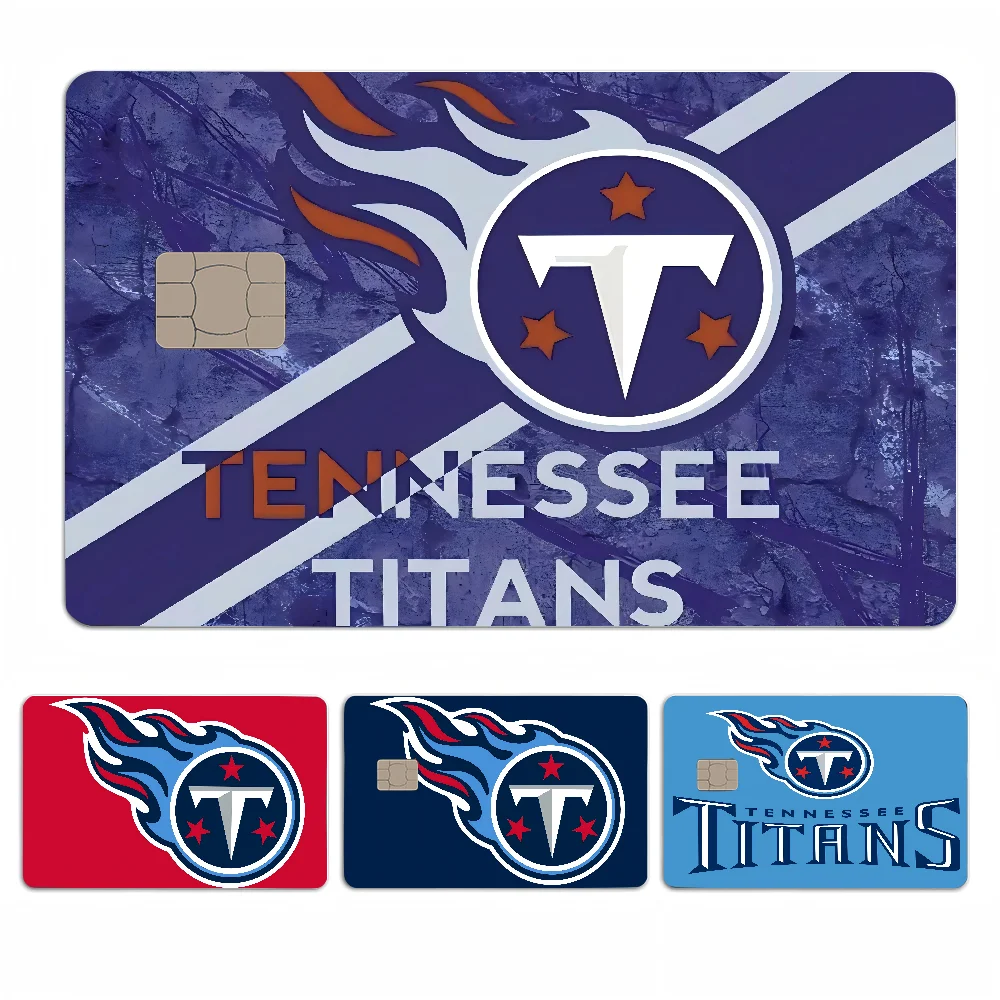 T-Tennessee Titans Credit Card Skin Stickers No Adhesive Residue Water Proof For VISA Credit Card Subway Access Card